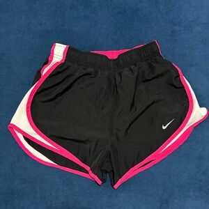Nike Women's Black Shorts with Pink Trim